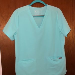 FIGS Fresh Aqua - Casma Three-Pocket Scrub Top